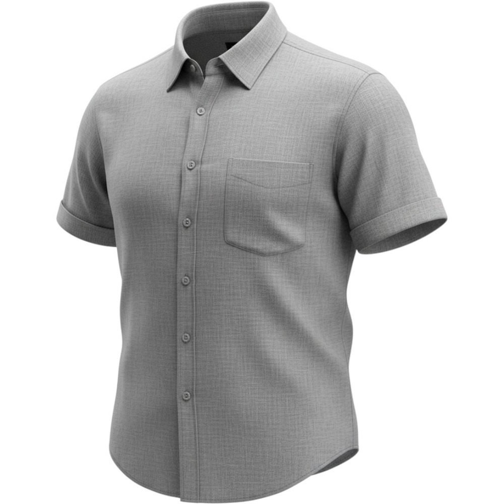Xacus Made in Italy 100% Linen Short Sleeve Button Up Shirt Gray Size 2 M/L